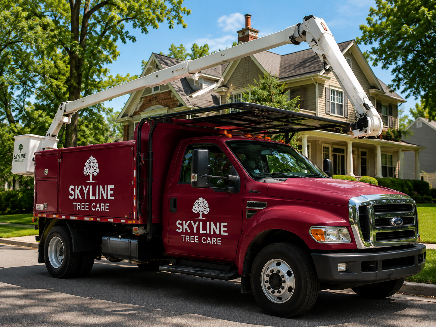 Skyline Tree Care service truck in Buffalo